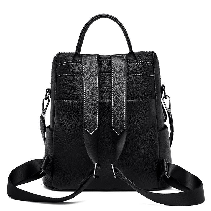 Leather backpack women's bag new trendy fashion casual large capacity first layer cowhide backpack
