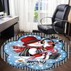 1pc Snowman Ornament Chair Carpet for Office, Round Non Slip Durable Large Size Office Carpet, Suitable for Office