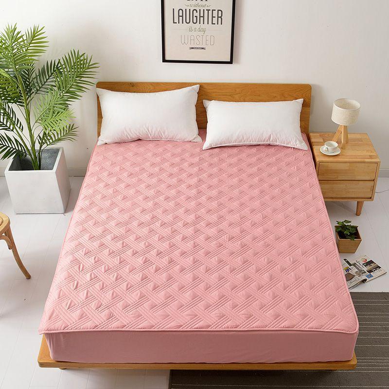 Pure White Bed Bag, Plain Quilted Quilted Fitted Sheet, Cotton Non-slip Bed Protector, Pure Cotton Simmons Bed Cover, Bed Cover 120cm×200cm