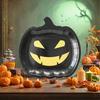 Halloween Pumpkin Paper Plates Black Orange Pumpkin Grimace Plates Disposable Serving Trays for Halloween Party Favors