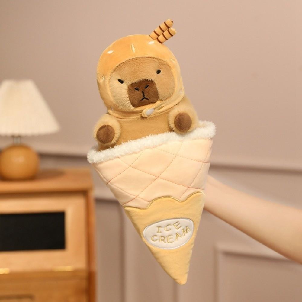 Detachable Capybara Plush Toy Ice Cream Cone Capybara Stuffed Doll  Kids Birthday Gift