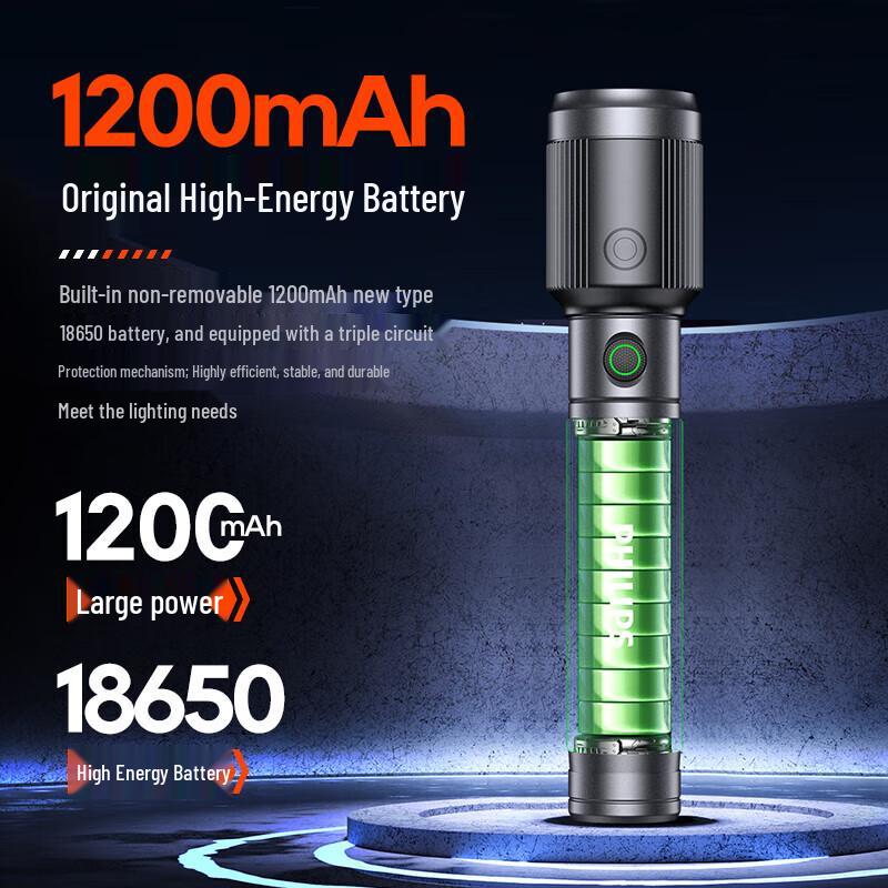 Philips Rechargeable Zoom LED Flashlight
