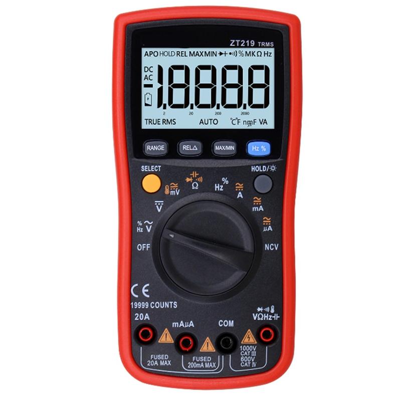 

AD23-ZT219 Digital Multimeter 19999 Counts True RMS Automotive Electrical Transistor Capacitor NCV Tester Professional Meter