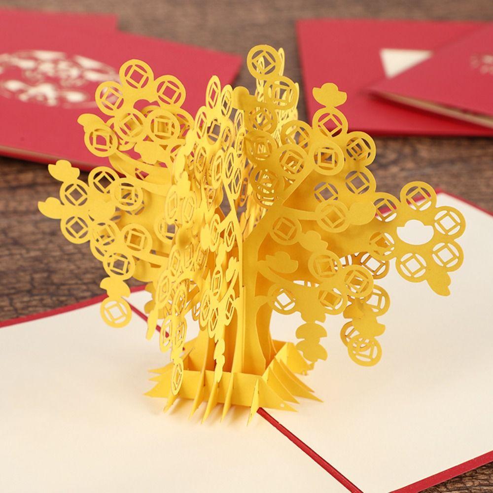 Hollow Carved New Year Greeting Card Handmade Blessing Card Creative Thank You Card  Birthday