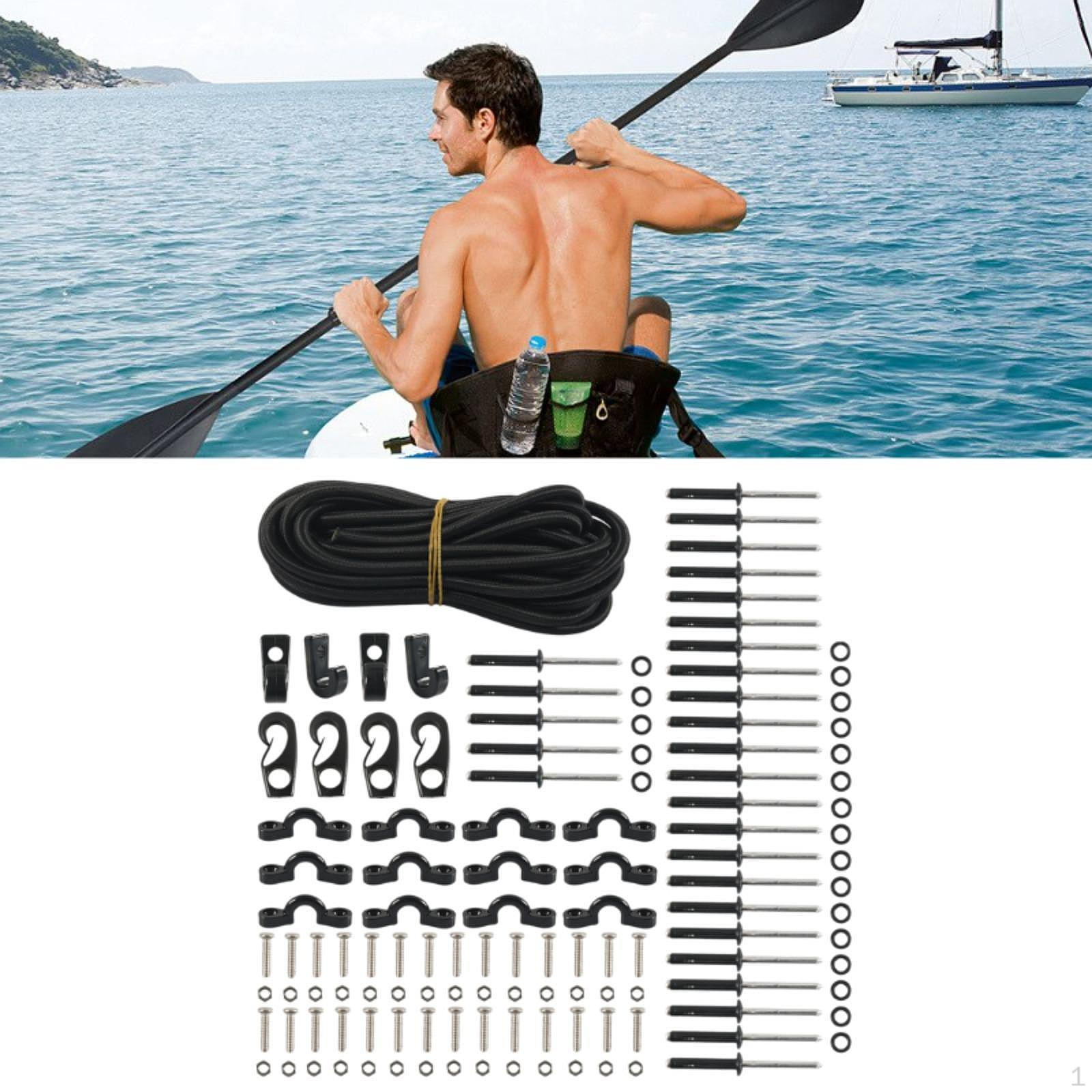 

Kayak Deck Rigging Kit with Loops,Bungee Cord Bungee Hook for Outfitting,Boat Storage