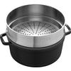 STAUB 405106060 - Cocotte ronde avec panier vapeur - Ø 26 cm - Noir mat