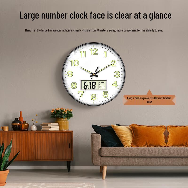 Zhong Xiaobai Luminous Silent Perpetual Calendar Quartz Wall Clock