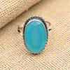 Blue Chalcedony Gemstone Handmade 925 Sterling Silver Wedding Jewelry Ring