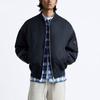 Zara Reißverschluss Baseballkragen Fliegerjacke Herren Jacken Marineblau 8281842-401