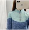 Women's Quick-Dry Fleece-Lined Long-Sleeve Running Shirt with Stand-Up Collar