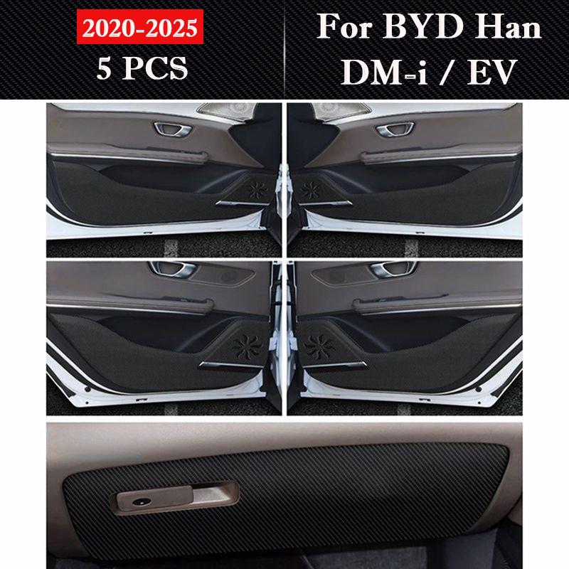 For BYD Han DM-i EV 2020 - 2026 Car Door Anti-kick Pad Leather Interior Protection Anti-dirty Sticker Decor Stickers Accessories