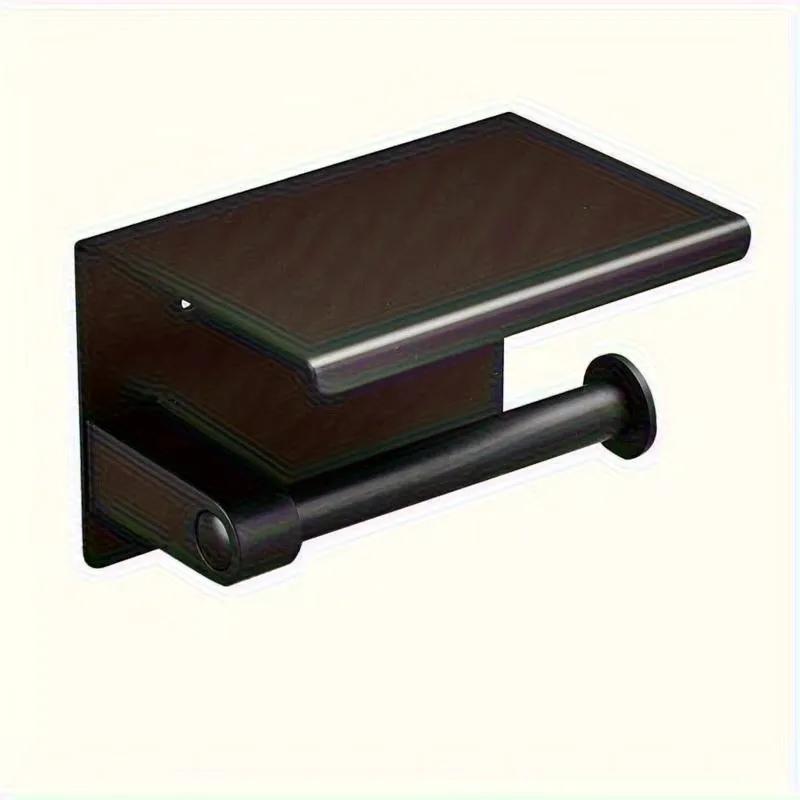 304 Stainless Steel Gold Bathroom Tissue Holder Double Roll Toilet Paper Holder with Phone Shelf Wall Mounted Tissue Dispenser