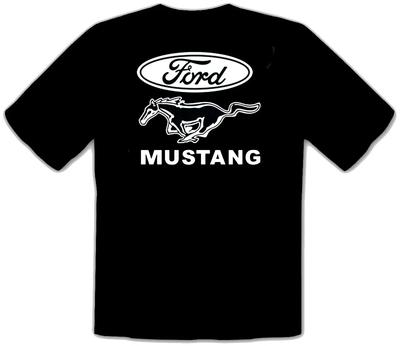 Camiseta NEGRA con Logo de Coche Ford Mustang -272-