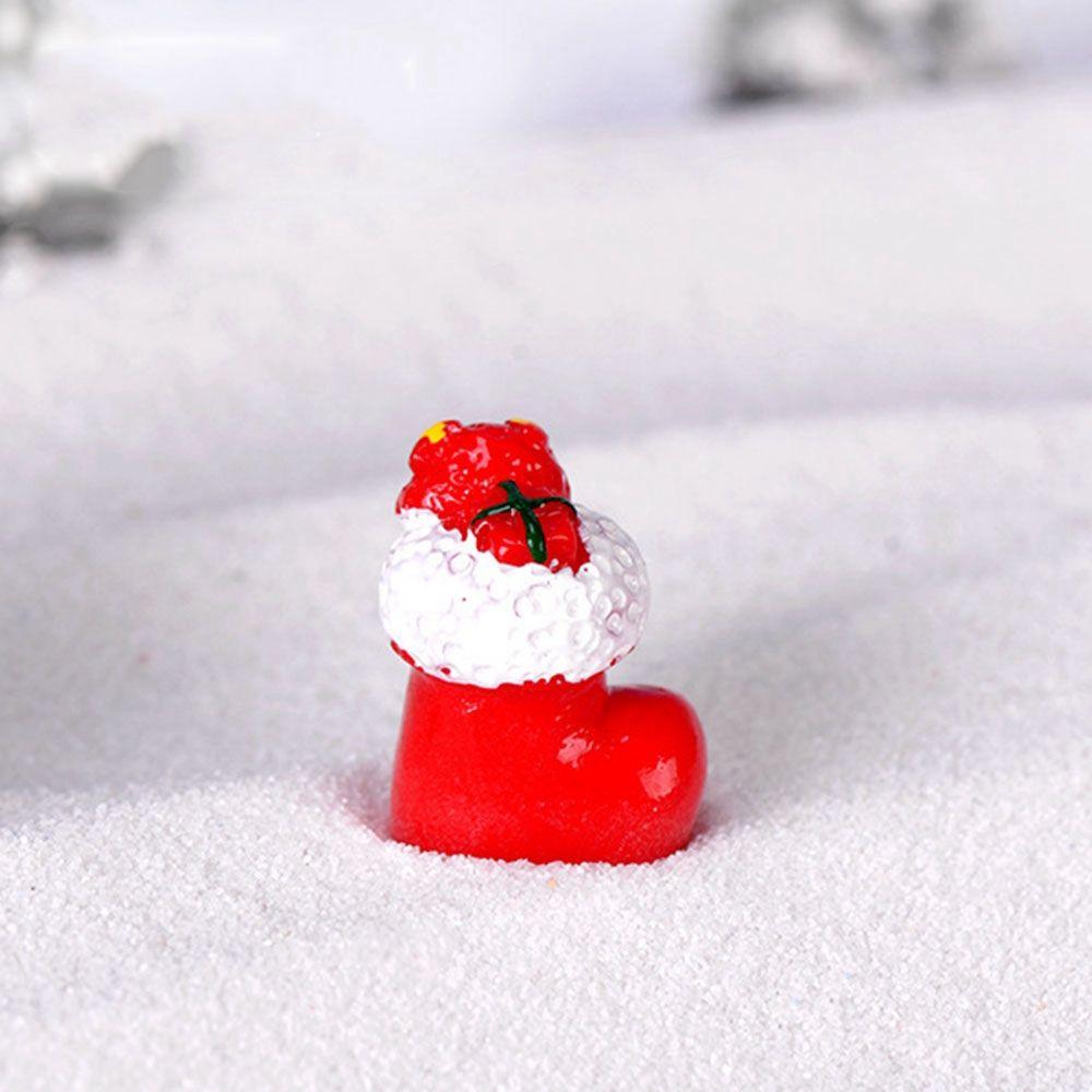 Miniature Landscape Model Cute Christmas Decoration Santa Claus Figurine Xmas Gift Bag Ornament