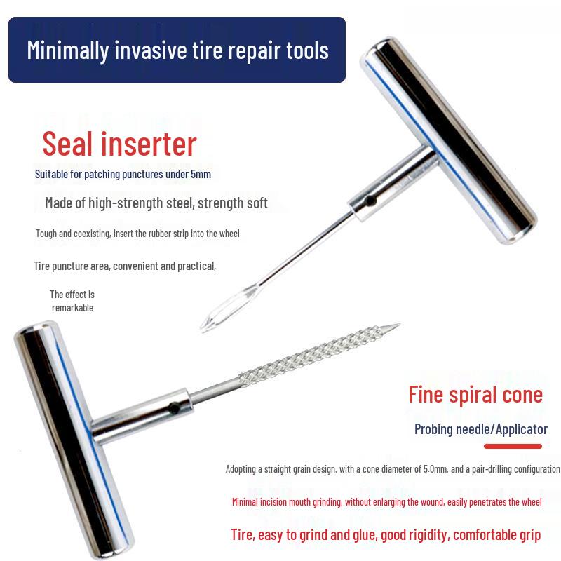 Electric & Motorcycle Vacuum Tire Repair Tool Set with Tendon Strips