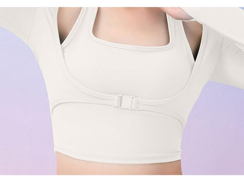 Women's Two-Piece Fitness Yoga Top with Removable Chest Pad and Buckle