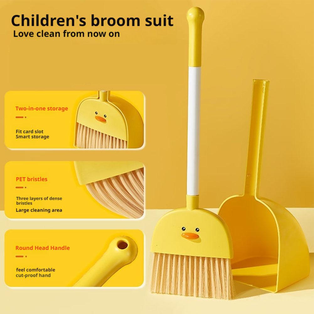 Kinder Besen und Kehrschaufel Set Reinigungsbürste Cartoon Tierform Kleinkind Besen Kehrschaufel Set Kinder Reinigungsspielzeug Zubehör