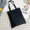 DIY Shoulder Bag Large Capacity Black White Canvas Shoulder Tote Bag Folding Eco Cotton Handbag Reusable Shopping Bag