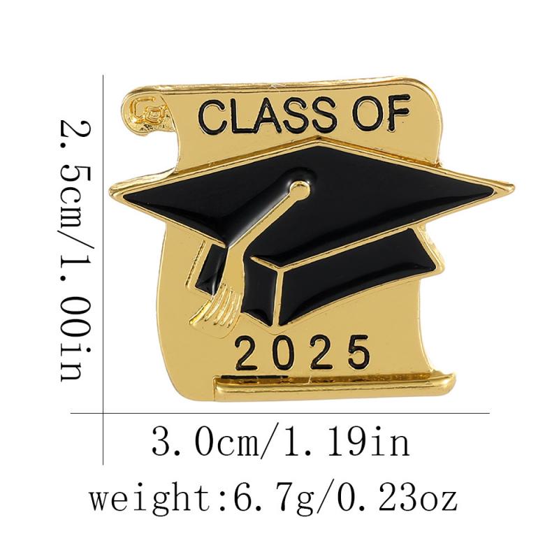 Graduation Cap Brooch Metal Enamel Pin Student Souvenir Gift Accessory Badge New Season Decoration