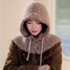 Scarf one-piece hat women's autumn and winter new balaclava wool hat warm scarf integrated knitted hat