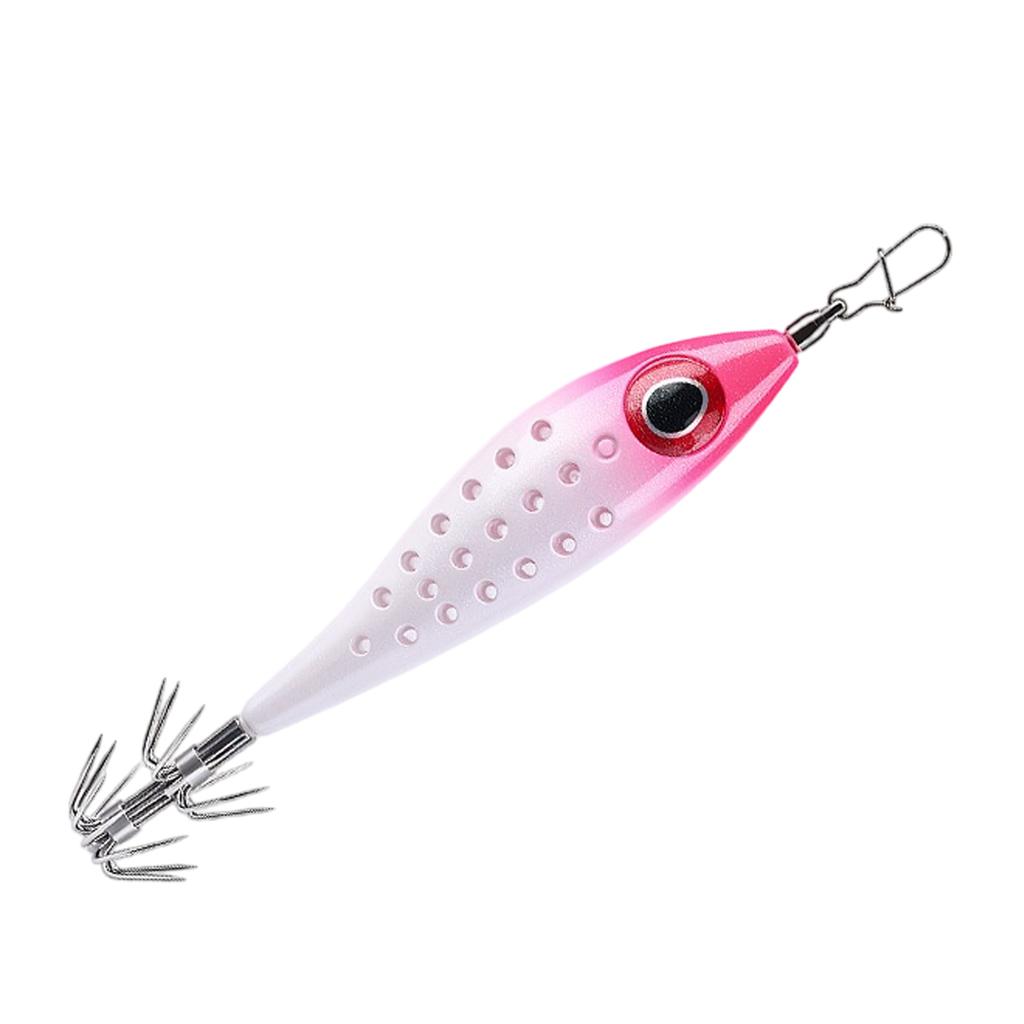 Waterproof LED Double-Layer Luminous Squid Bait Thicken Stainless Steel Squid Jig Hook for Boat/Reef/Night Fishing Accessories