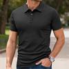 European and American Summer Ice Feeling Men's Short-sleeved Lapel Button European and American Elastic Casual T-shirt Polo Shirt