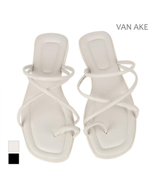 [VANAKE] Strap Cross Slippers (VB36ASQ311Z)