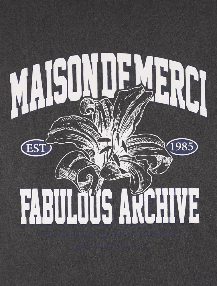 LA MAISON STUDIO Unisex Le Lis Pigment Logo Smoky Short Sleeve T-Shirt Charcoal (Fcf2Ts420M)