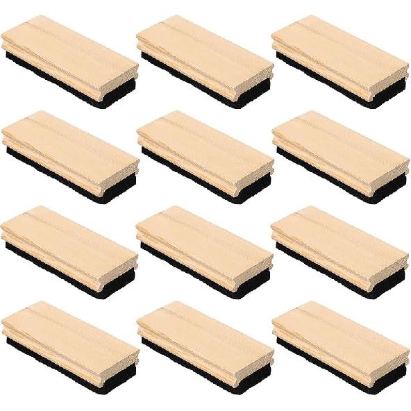 Felt Campus Style Erasers, Cleaner Dusters Felt Chalkboard Eraser for Kids Wood Chalk Eraser for Chalkboard Cleaners Dusters for Markers White Black