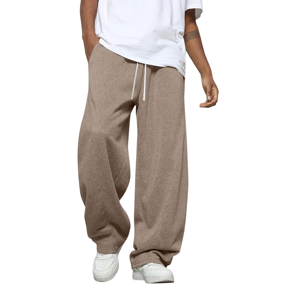 Men's Solid Color Loose Wide Leg Sweatpants Men's Casual Fashion Sweatpants