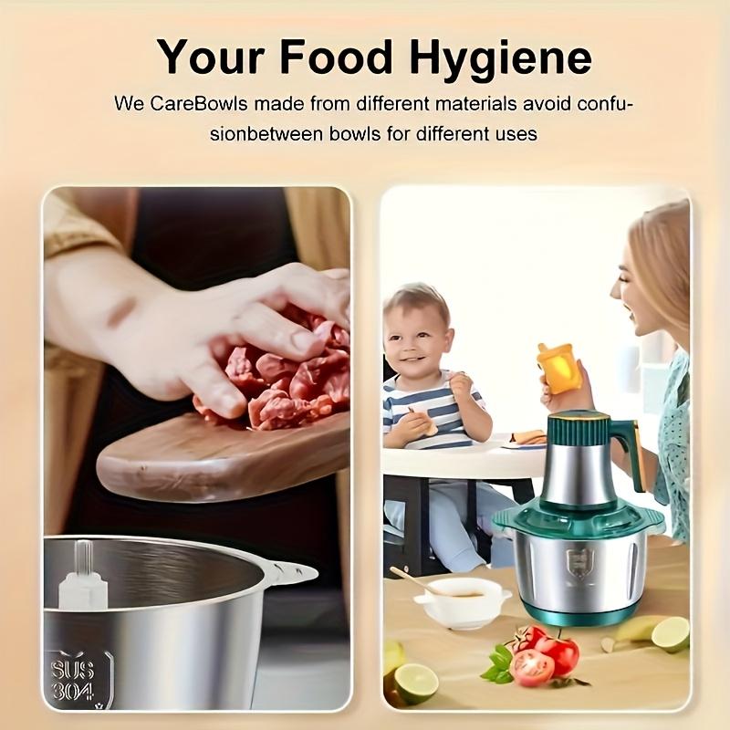 1PACK Electric Meat Grinder Stainless Steel Noodle Machine, Food Processor for Shredded Meat, Vegetables and Fruits, 500 Watts, American Plug