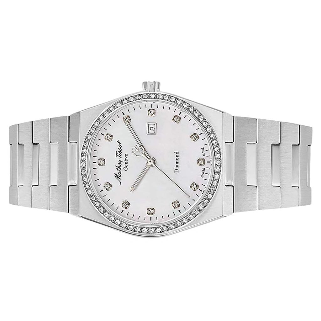 Mathey-Tissot Zeus Diamond Accents Edelstahl weißes Zifferblatt Quarz D118SAI Damenuhr