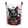 Halloween Black Cat Pumpkins Laundry Basket Collapsible Baby Hamper for Nursery Toys Organizer Storage Bins