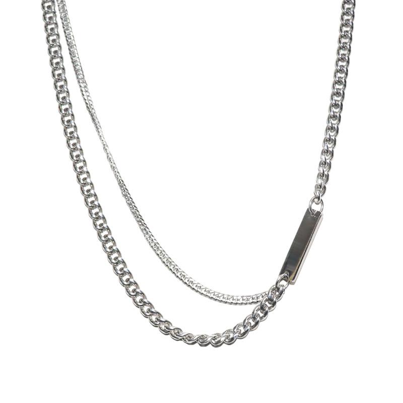 Asymmetric Cuban Chain Necklace Titanium Steel Minimalist Trendy Jewelry