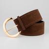 Retro Luxury Design Suede Leather Wide Belt Trendy Casual Pin Buckle Waistband Versatile Trouser Dress Belts For Women