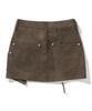 NOT4NERD W Vintage Leather Zipper Mini Skirt - Brown