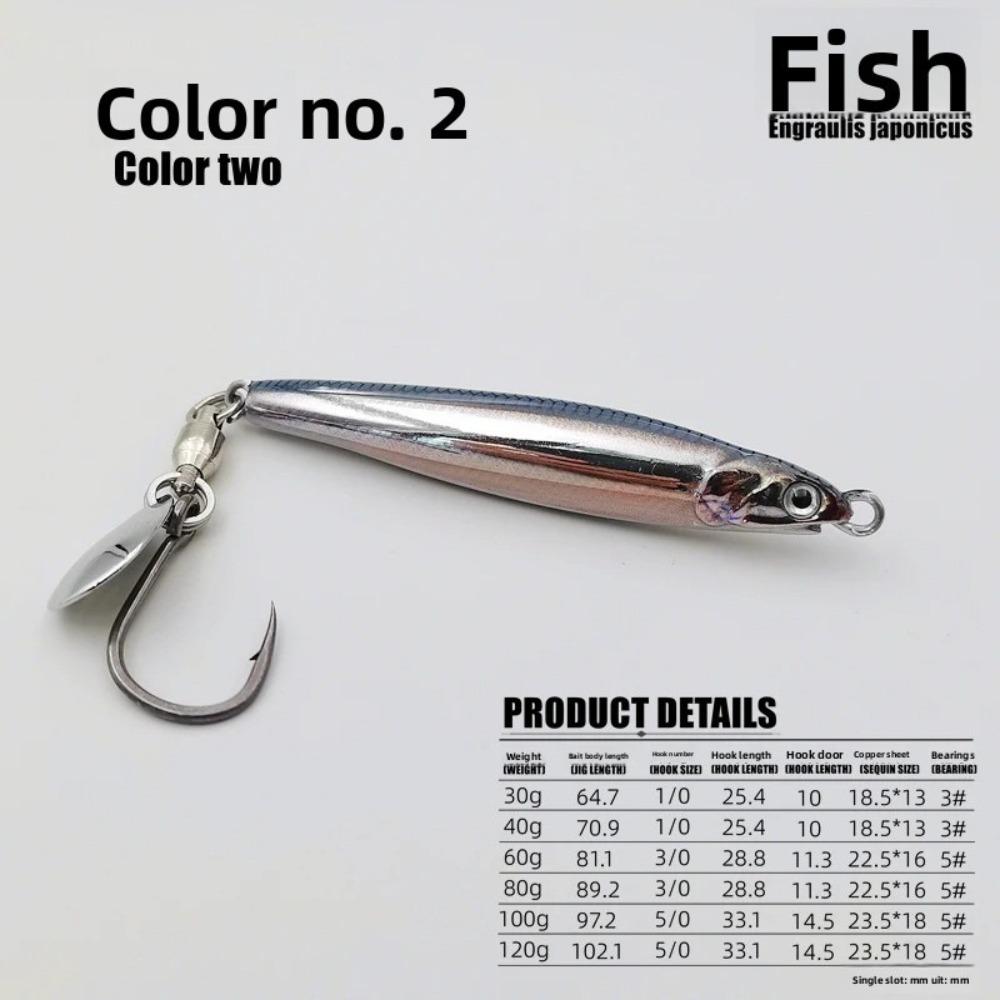 

40g Weight eal Fish Biomimetic Lure Metal Material 60g Weight Fishing Spoon Bait Hairtail Pattern Biomimetic Design 40g