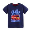 Little Maven 2026 Summer New Kids Clothes Baby Boys T Shirts Children's Clothing Cartoon Fire Truck Shirts 2-7 Years Old