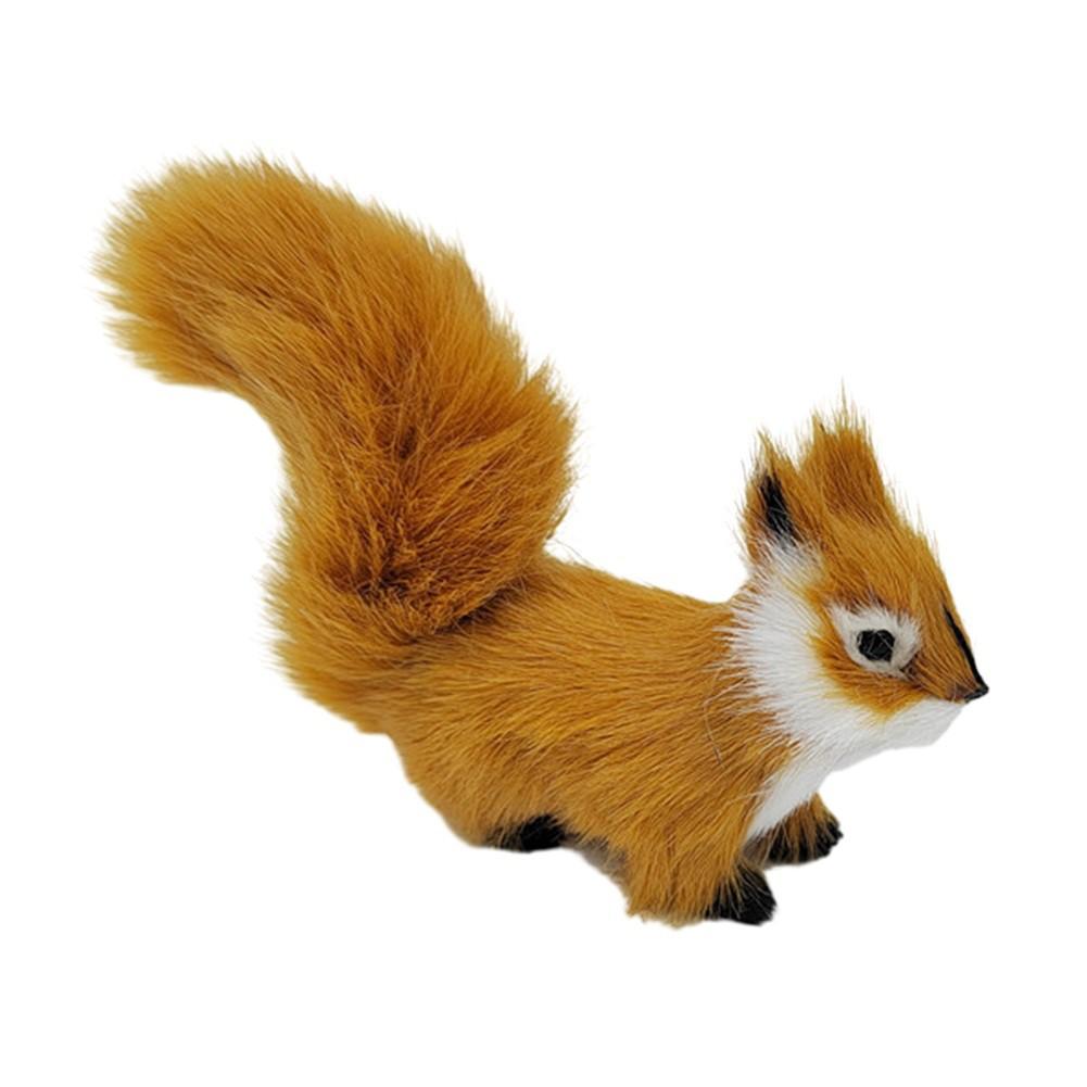 Artificial Squirrel Figurine Miniature Plush Simulation Fake Animal Table