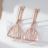 Unikátní geometrické náušnice ve tvaru kapky v barvě růžového zlata pro ženy Lesklé přírodní zirkonové doplňky Denní jemné šperky Dárek