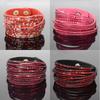 Bracelet multicouche en corde de cuir entièrement diamantée fait main à la mode bracelet diamant couleur élégante