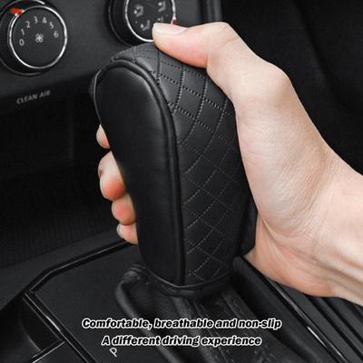 Car Gear Shift Knob Cover Non-Slip Grip Handle Protective Covers PU Leather Shifter Lever Handle Stick Case for Car Interior