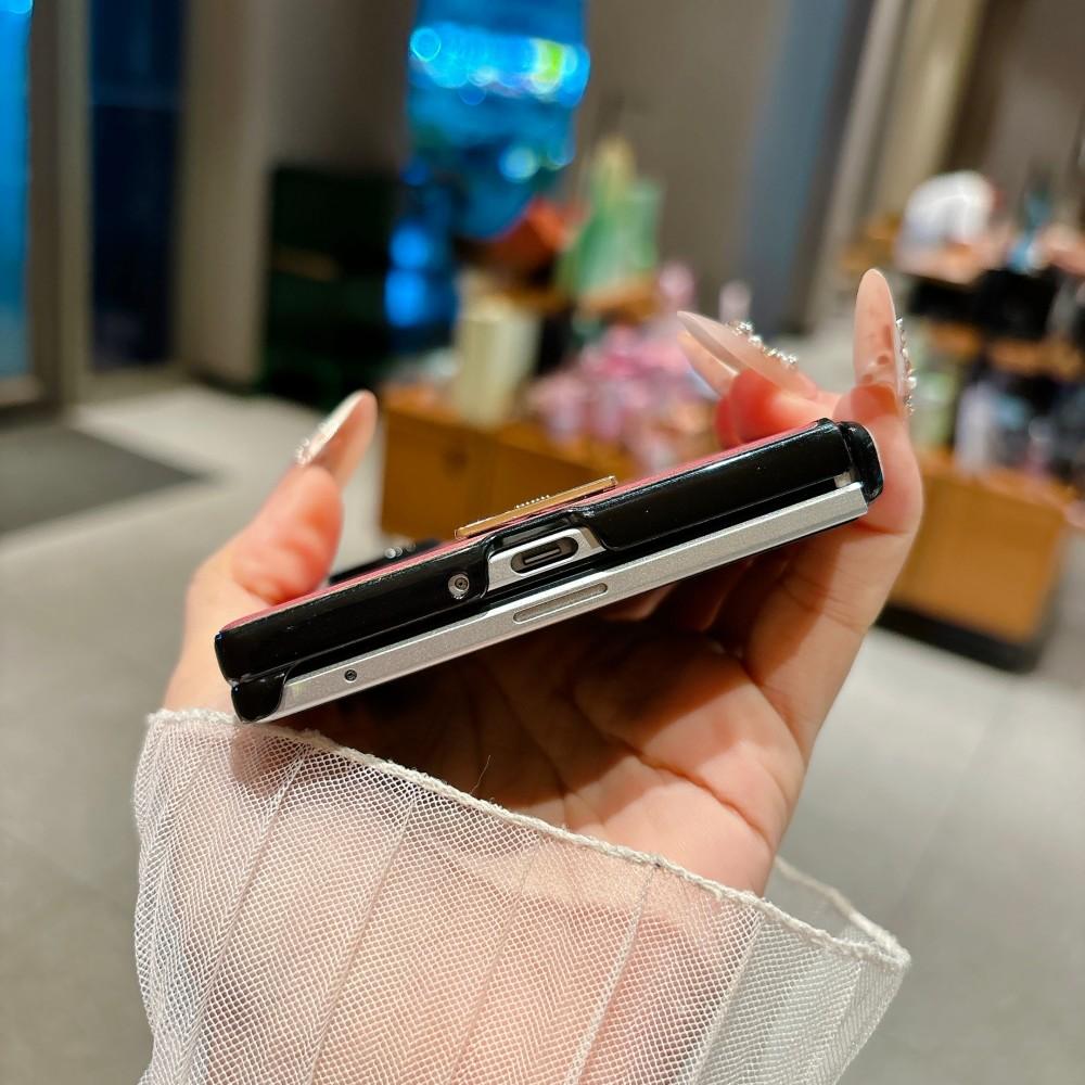 PU Sheepskin Leather Luxury Magnetic Case for Samsung Galaxy Z Fold 8 Ultra 8 7 6 5 Wireless Charging Hinge Protective Cover