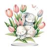 2D Flat Easter DIY Diamond Painting Desktop Ornaments Kit 5D DIY Diamond Art Tabletop Decorations for Home Office Desktop Decor