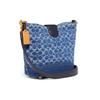 Coach Tali Bucket 27 Canvas Monogram C Buckle Denim Bucket Bag Crossbody Shoulder Bag Women bags Denim-Blue CA107-B4UDF