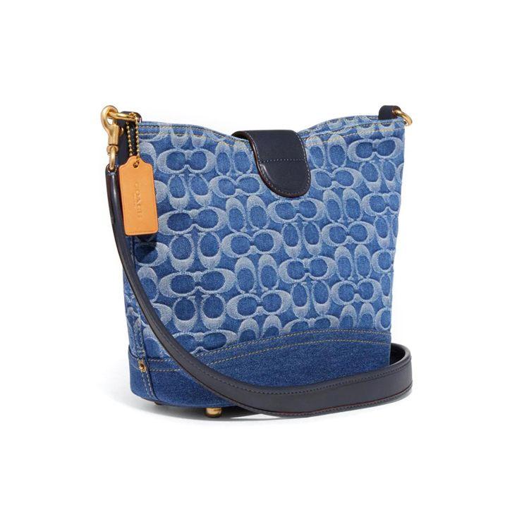 Coach Tali Bucket 27 Canvas Monogram C Buckle Denim Bucket Bag Crossbody Shoulder Bag Women bags Denim-Blue CA107-B4UDF