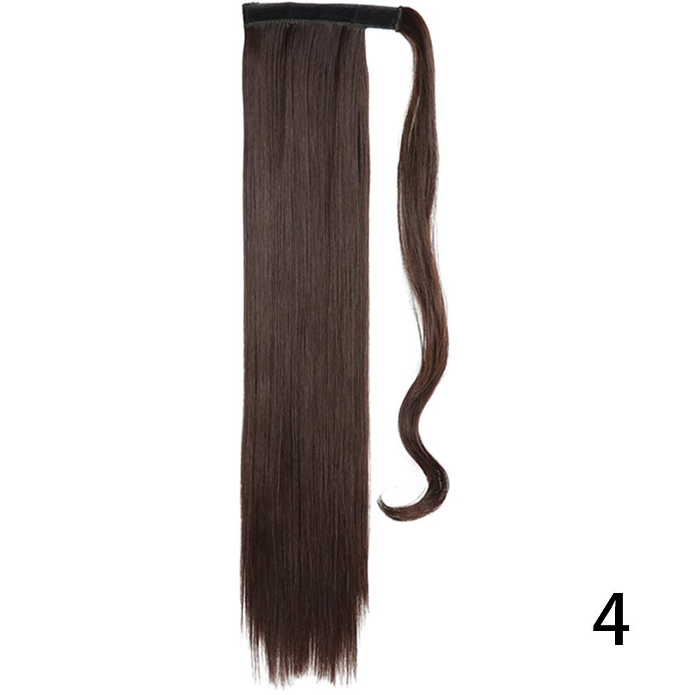 MISS WIG Women Synthetic Long Straight Ponytail Extensions Heat Resistant Hair 22 and 34 Inch Wrap Around Pony Hairpiece for Women