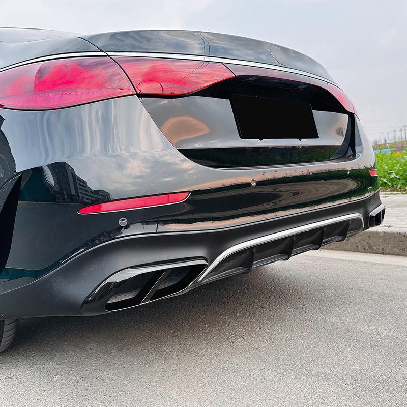For Mercedes Benz E-Class W214 2024+ E260 300 ABS Car Rear Exhaust Muffler Pipe Cover Trim Tail Throat Frame