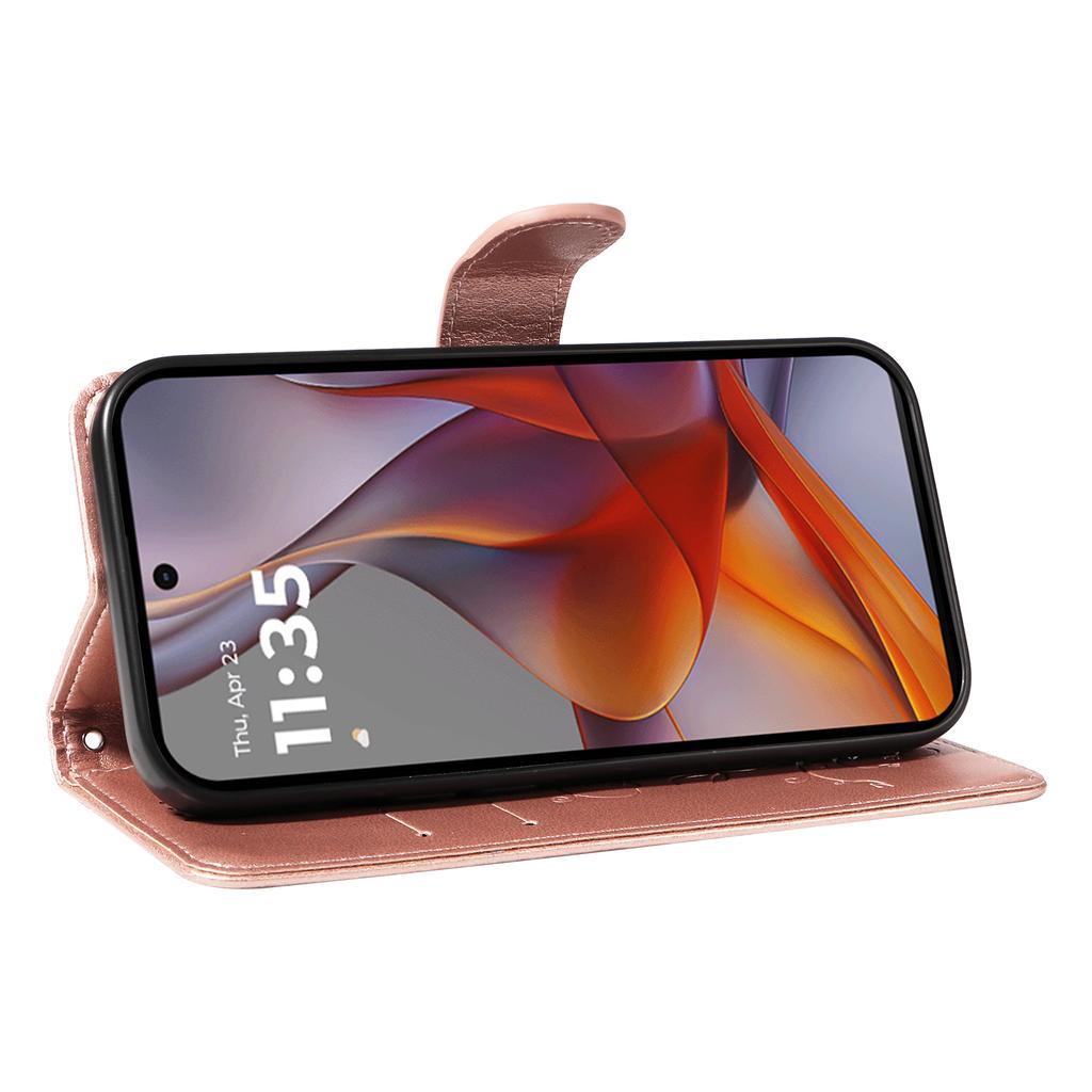 For Motorola Moto G75 5G PU Leather Cases Flower Pattern Wallet Stand Phone Cover with Strap