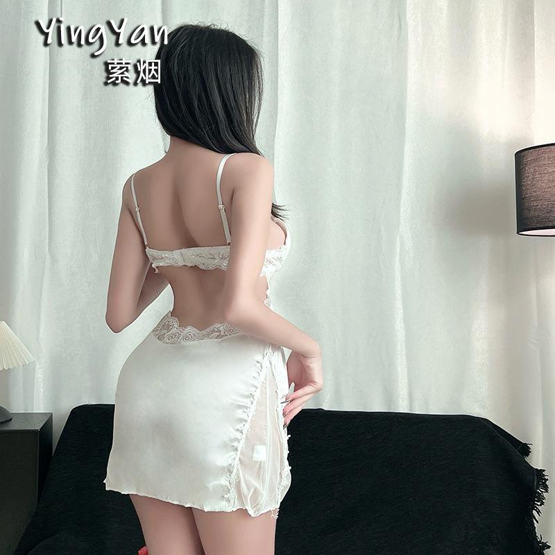 Sex Underwear Sexy Belt Chest Pad Suspender Lace Hollow Back Nightgown Two-piece Set